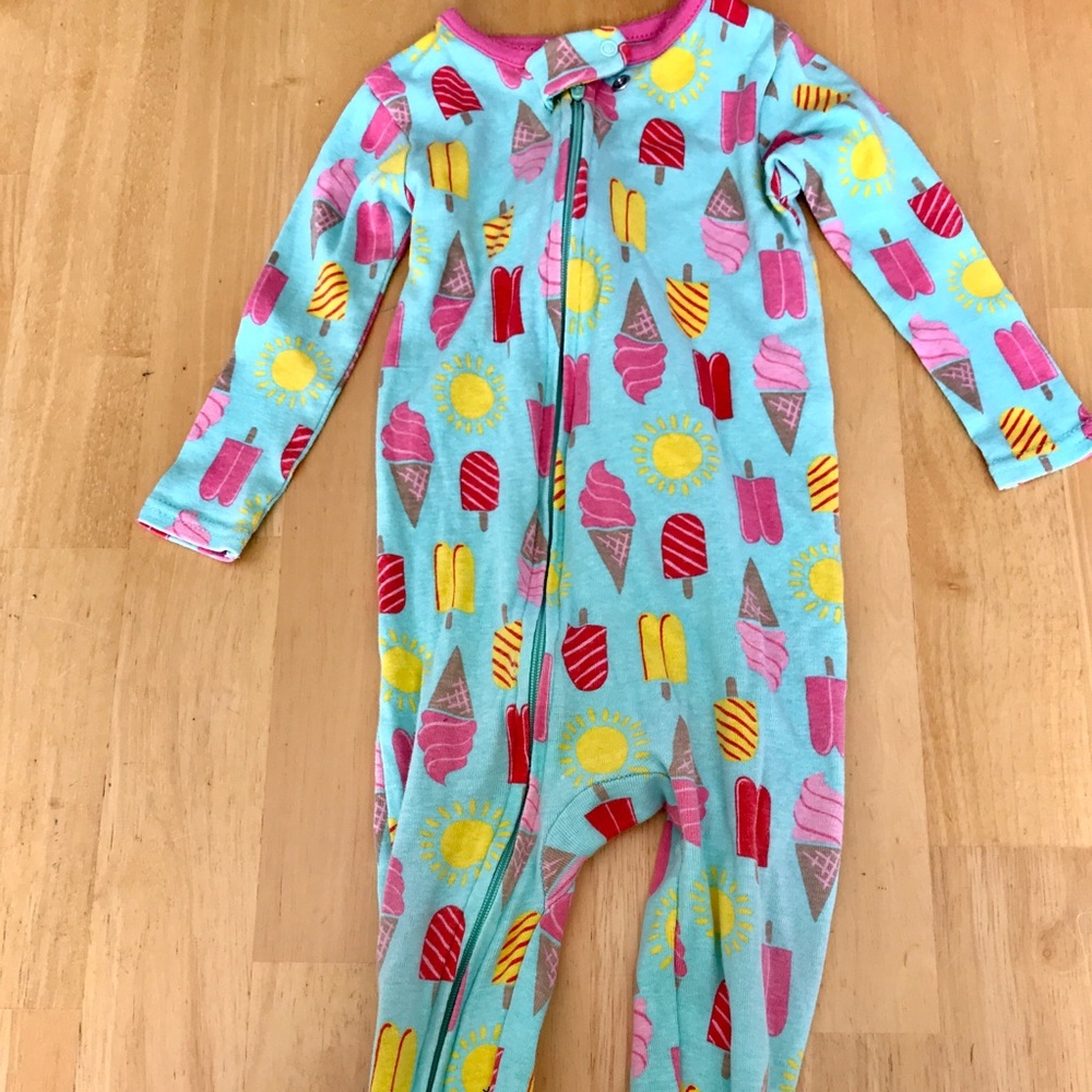 Baby summer print footed onesie